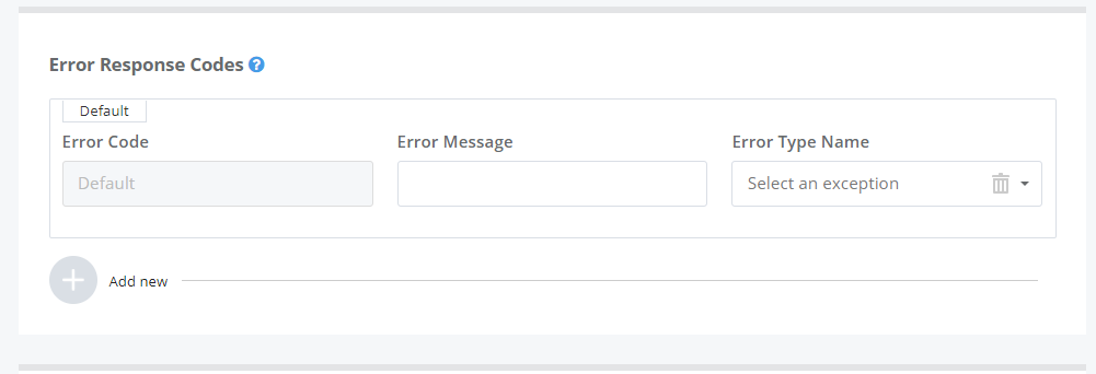 Error Response Codes