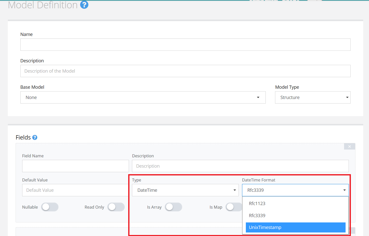 Screenshot Datetime Models
